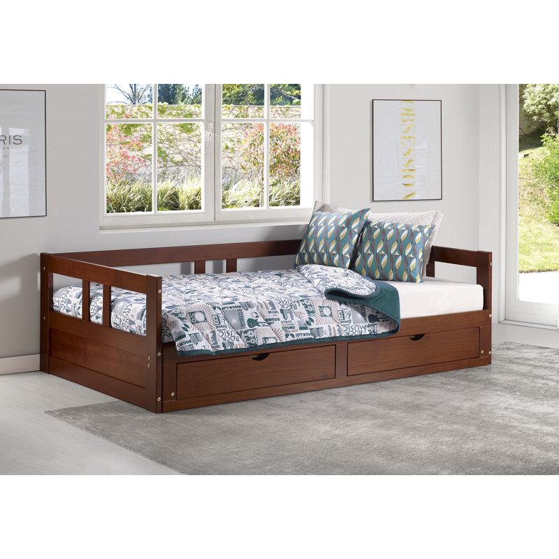 Harriet Bee Bechtold Twin Platform DayBed with King Trundle and Storage